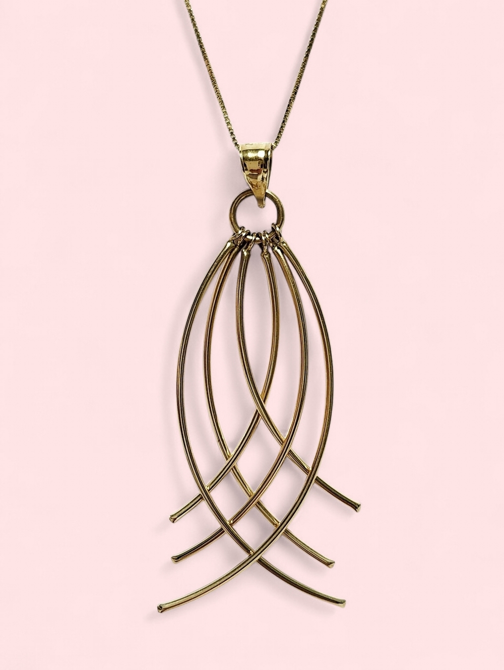 14K Gold 2" Pendant & Chain Necklace 18"